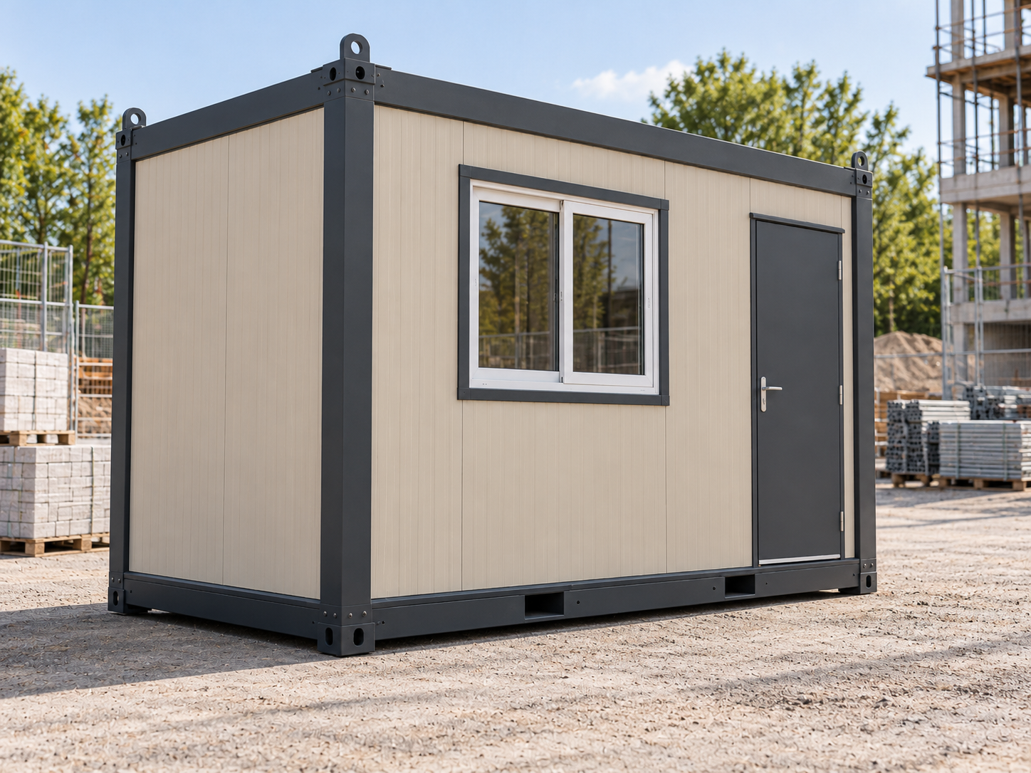 Caseta de obra compacta 4x2,4 m para espacios reducidos - miniatura 2