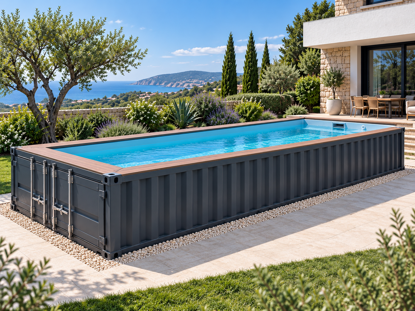 Piscina contenedor todo en uno: Sal + pH + Calefacción + Domótica WiFi - miniatura 3